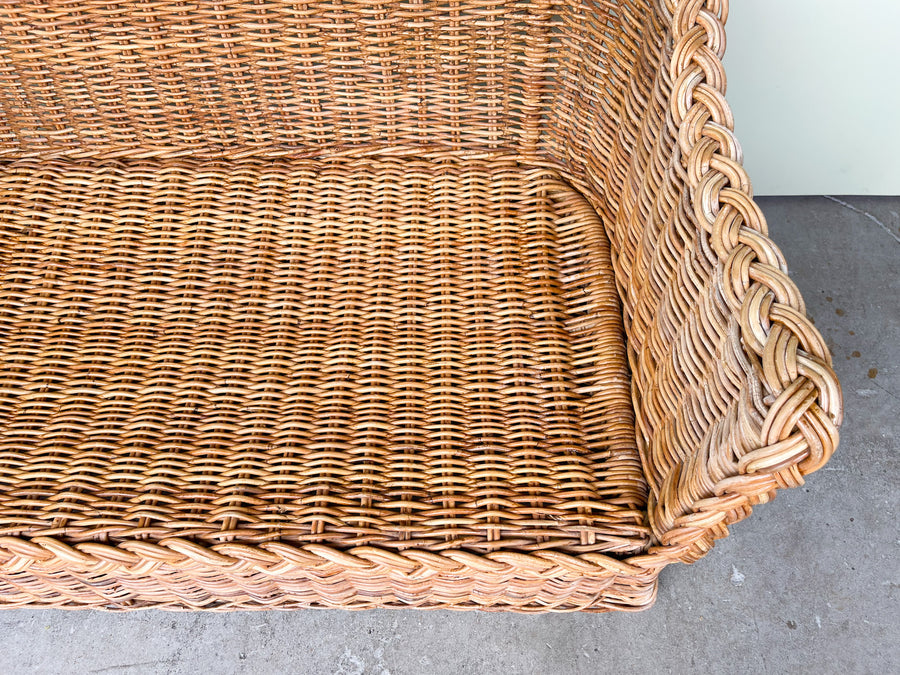 Braided Rattan Settee