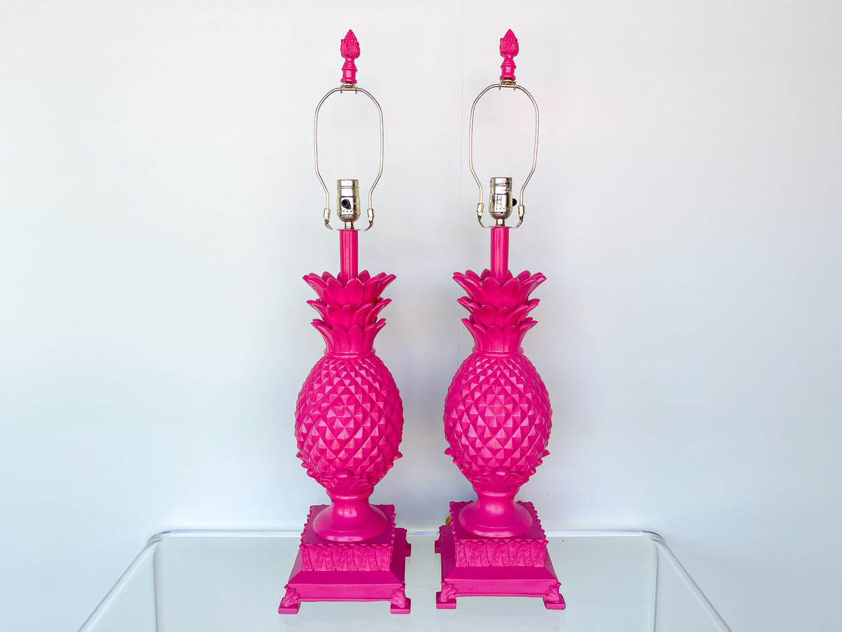Pair of Palm Beach Pineapple Lamps