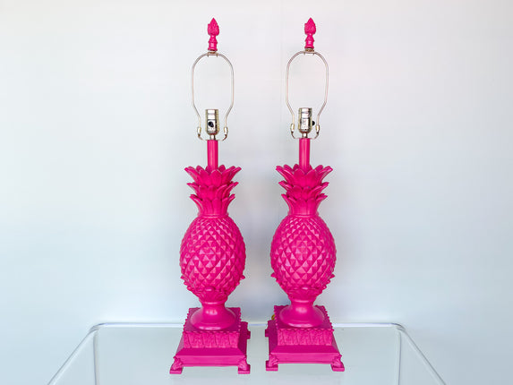 Pair of Palm Beach Pineapple Lamps