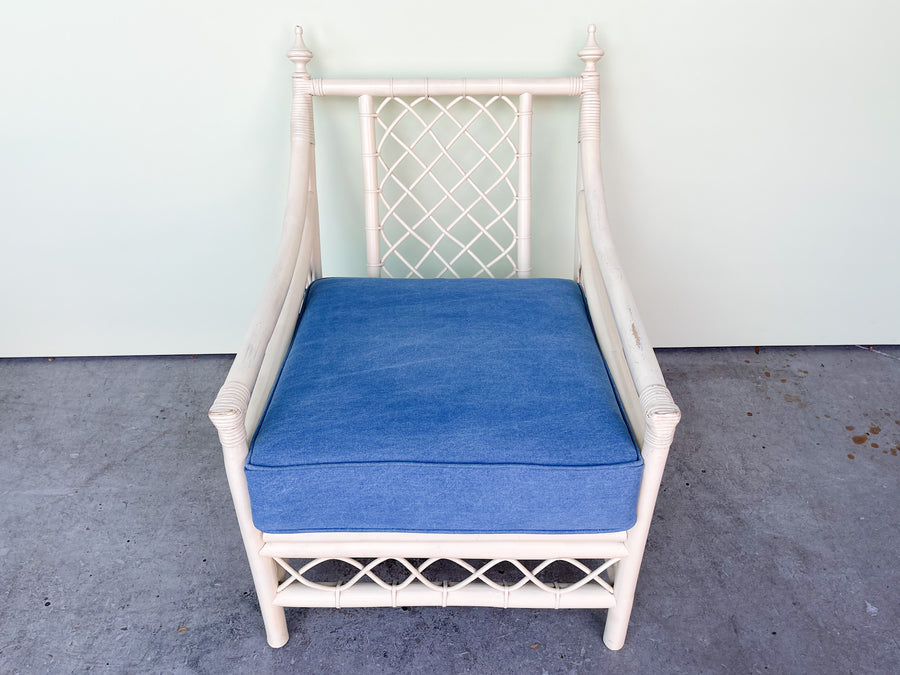 Pair of Ficks Reed Rattan Lounge Chairs