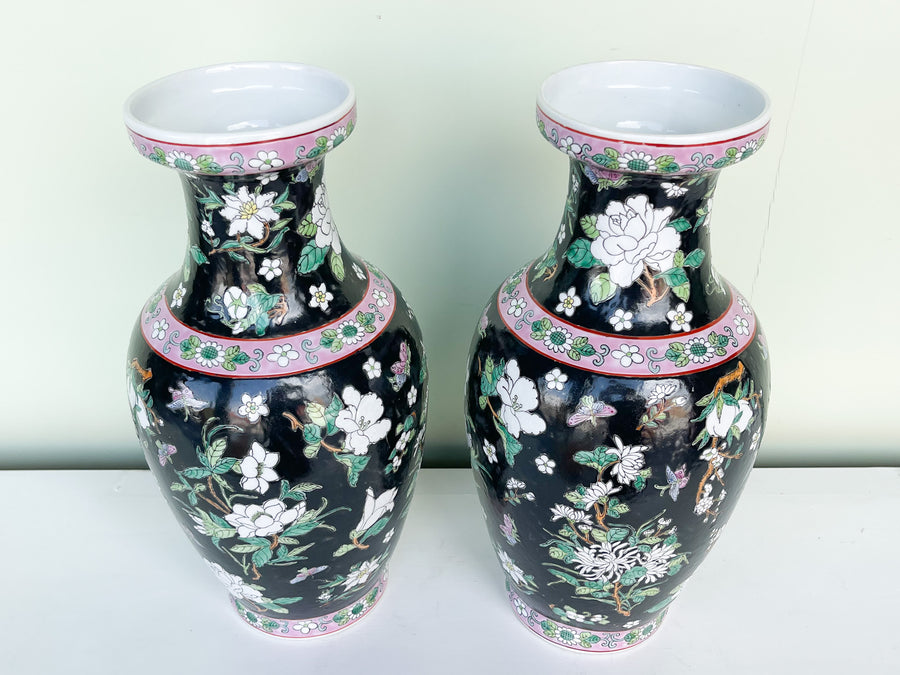 Pair of Chic Chinoiserie Vases