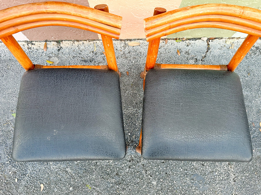 Pair of Rattan Side Chairs