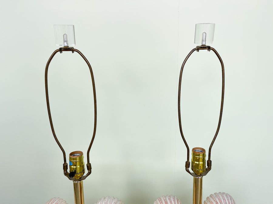 Pair of Hollywood Regency Style Shell Lamps