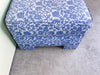 Blue and White Forever Upholstered Ottoman