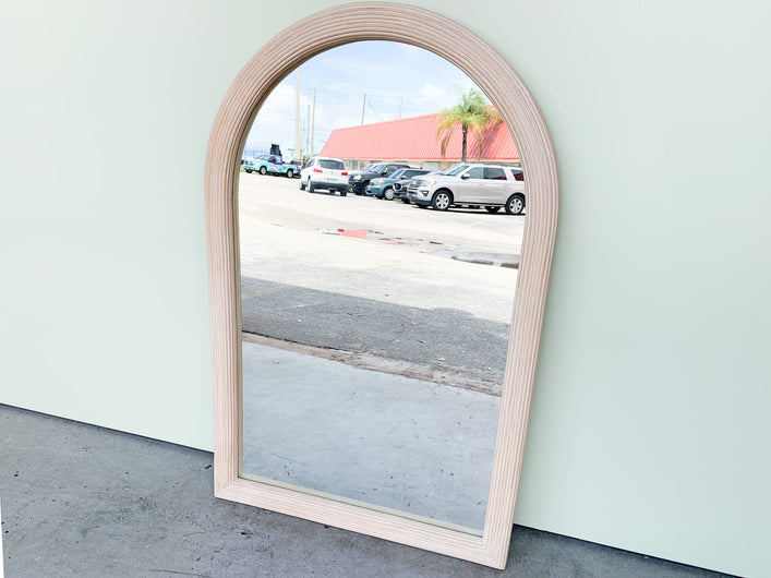 Split Reed Rattan Arch Mirror