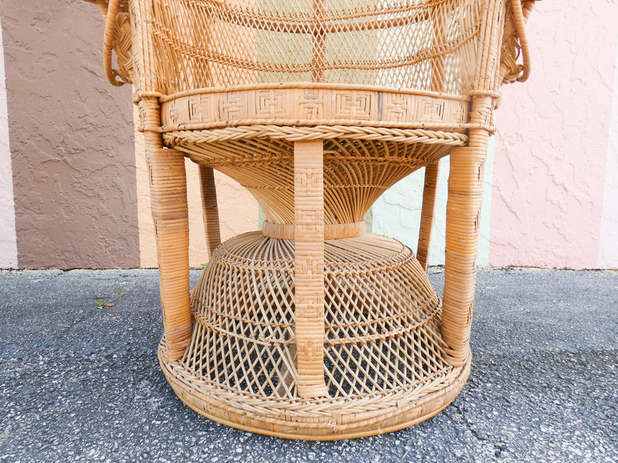 Pair of Fab Natural Peacock Chairs