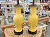 Pair of Canary Yellow Asian Inspired Lamps