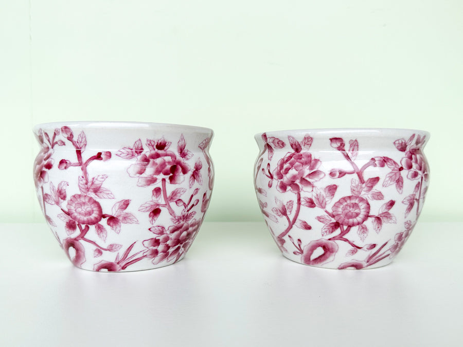 Pair of Petite Rose Cachepots