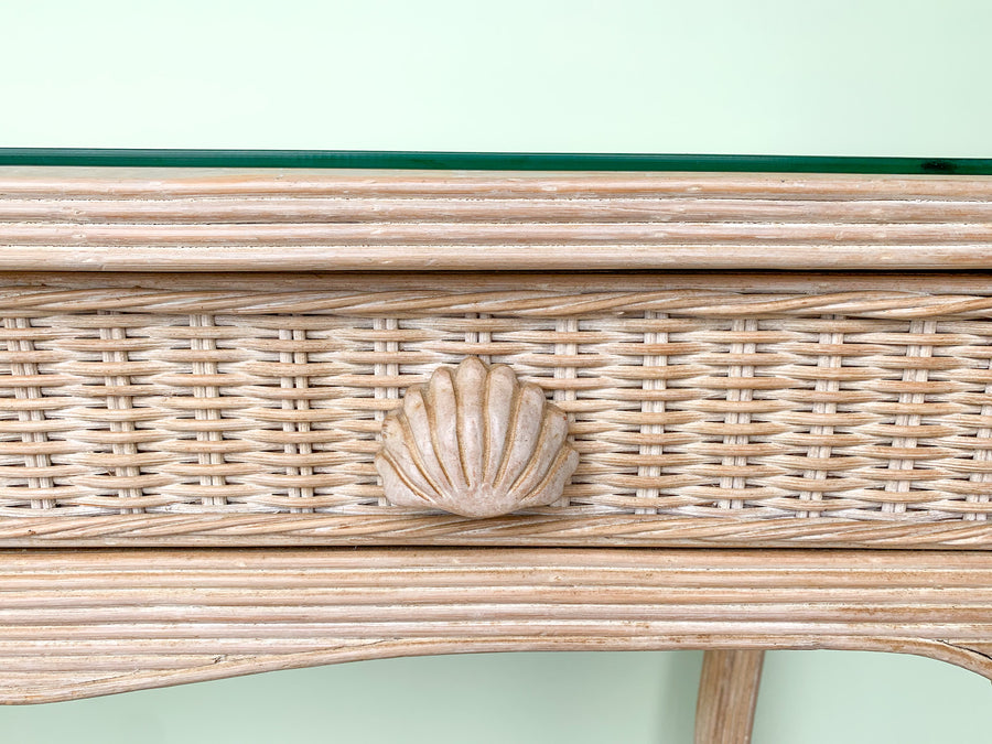 Shellegance Rattan Desk and Chair