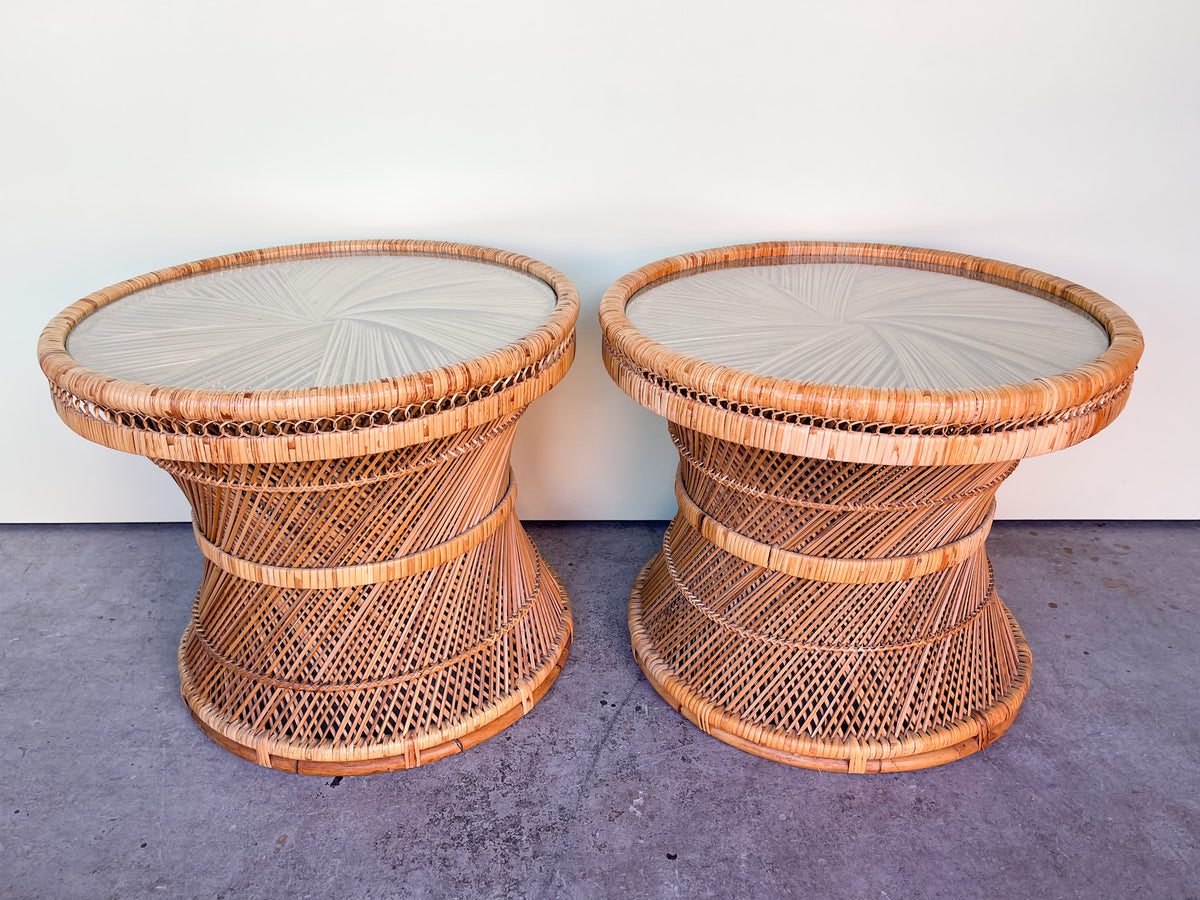 Pair of Island Style Drum Tables