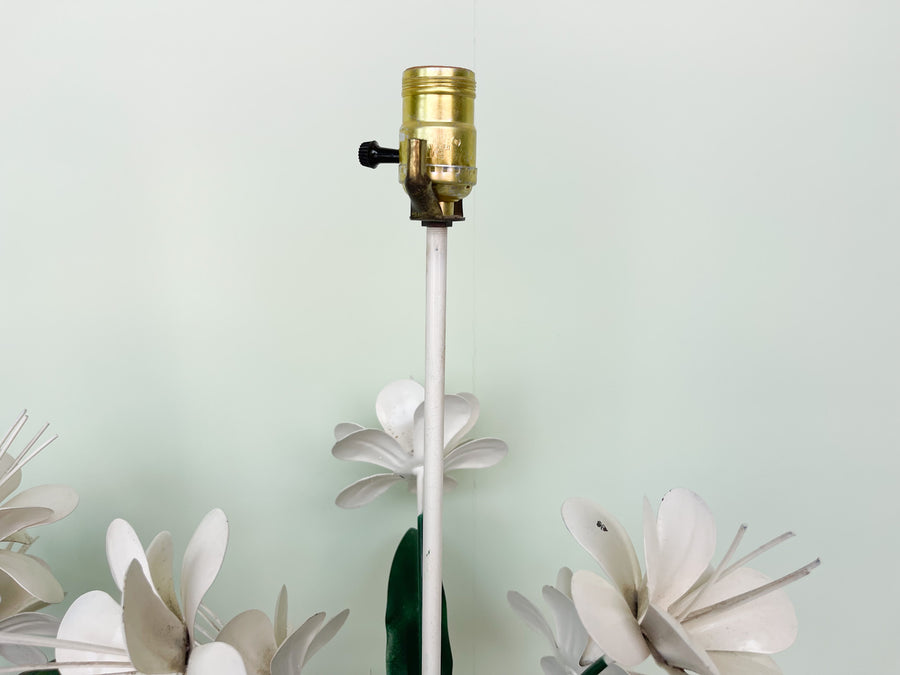 Pair of Floral Tole Lamps