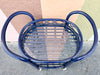 Navy Rattan Bar Cart on Castors