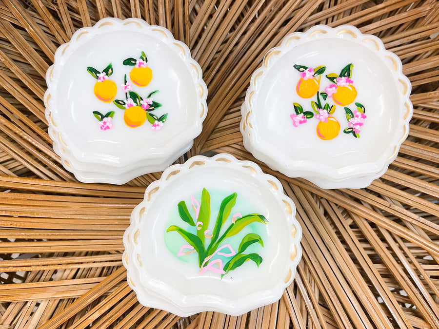 Hand Painted Sea Palm Trinket Dish by Laura Dro