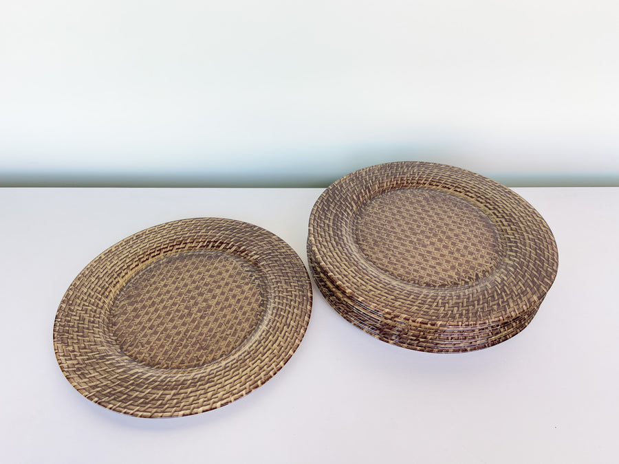 Set of Ten Faux Cane Chargers