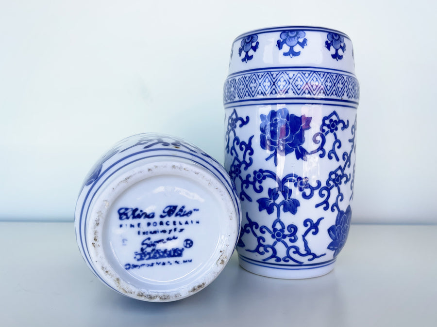 Pair of Blue and White Vases