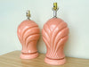 Pair of Pink Chic Glass Lamps