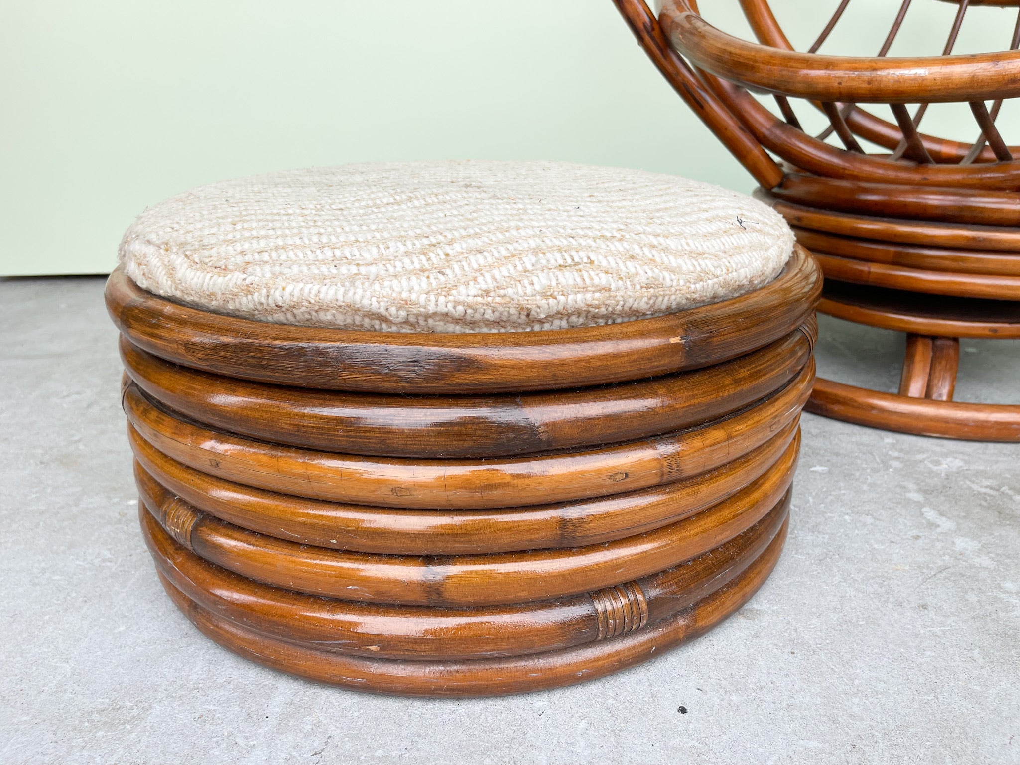 Rattan swivel chair online and ottoman