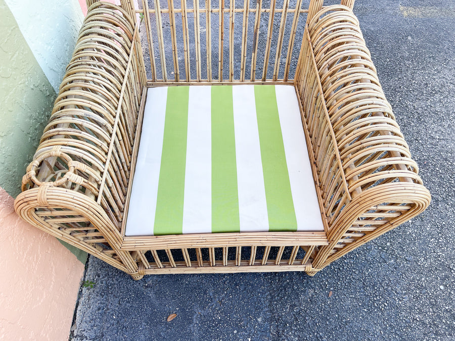Pair of Chic Stick Wicker Lounge Chairs
