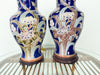 Pair of Navy Floral Lamps