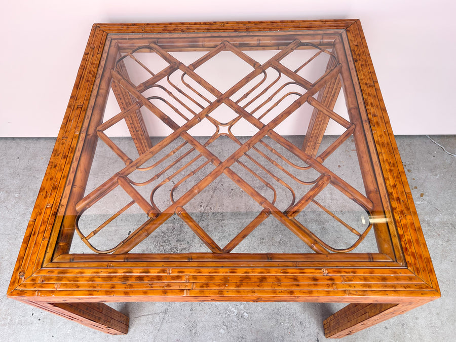 Tortoiseshell Fretwork Bamboo Game Table