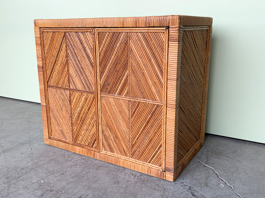Pair of Oversized Rattan Chests