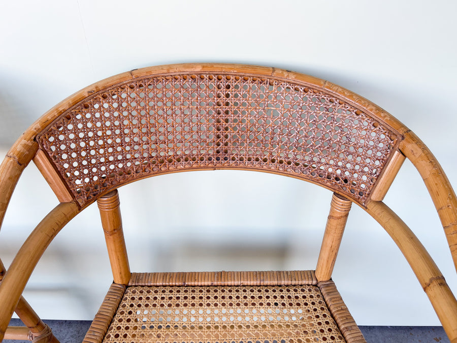 Pair of Rattan and Cane Chairs