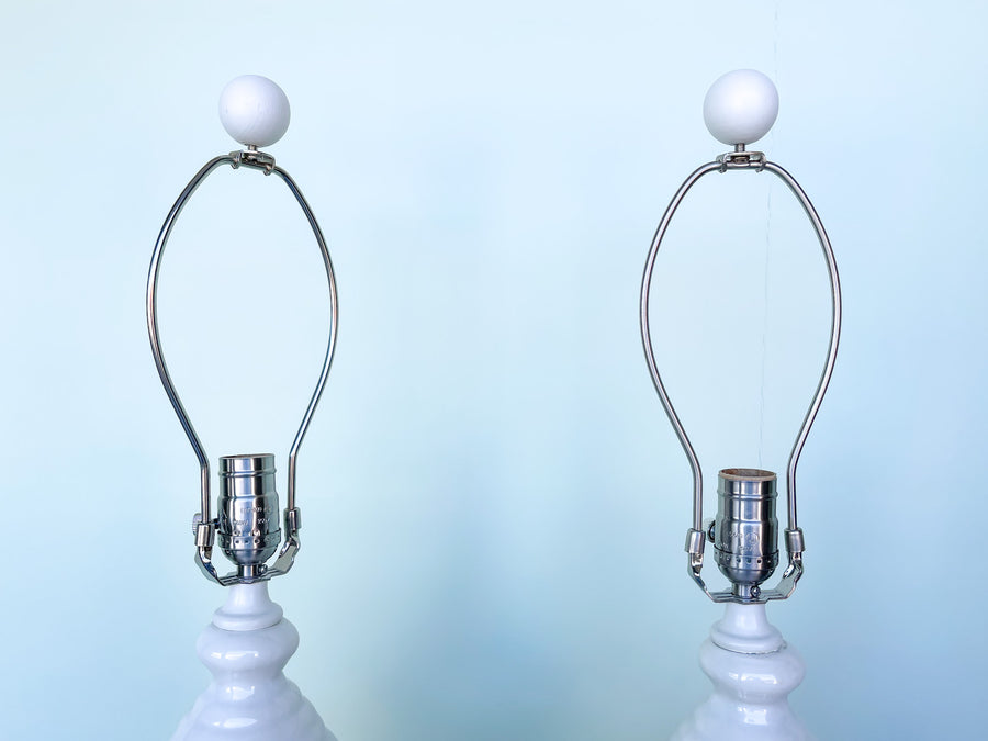 Pair of Large Pierced Ceramic Lamps