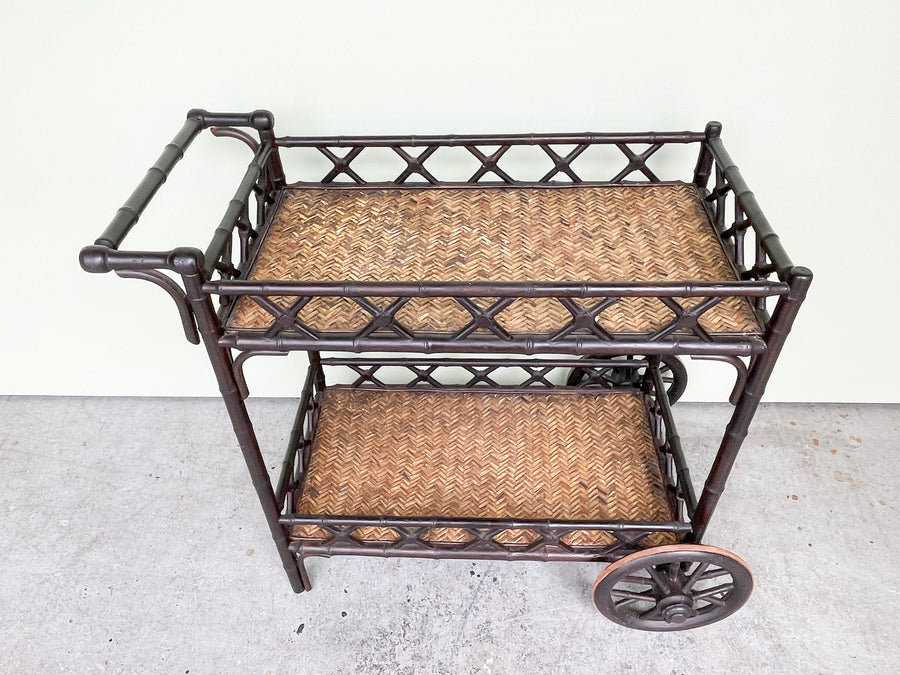Faux Bamboo Bar Cart