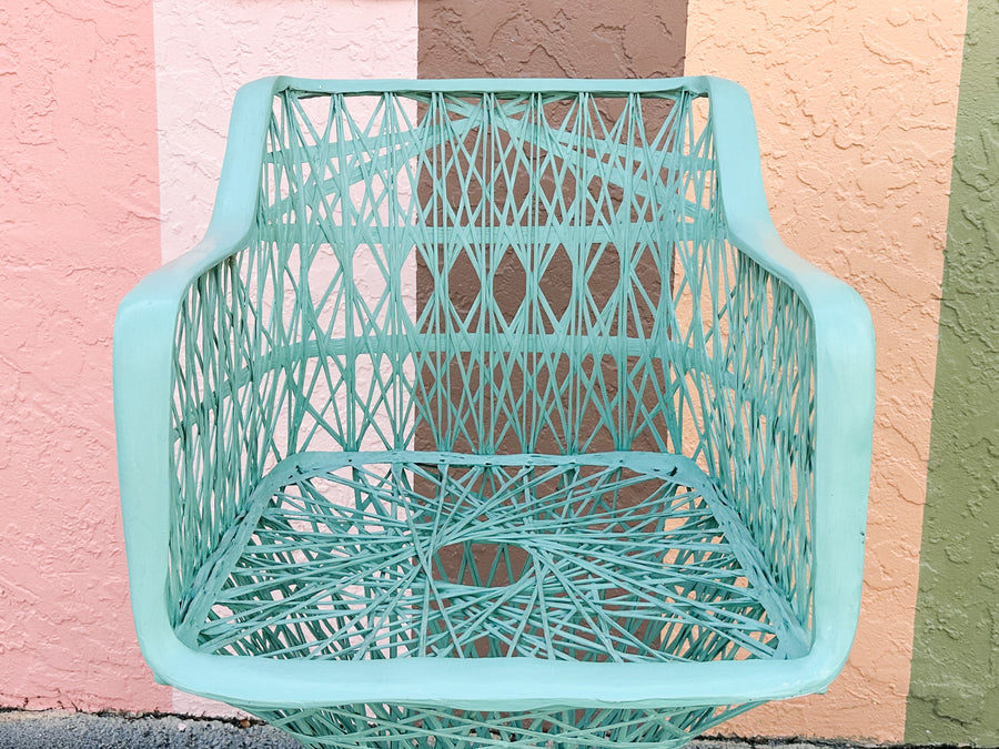Pair of Seafoam Webspun Bar Stools