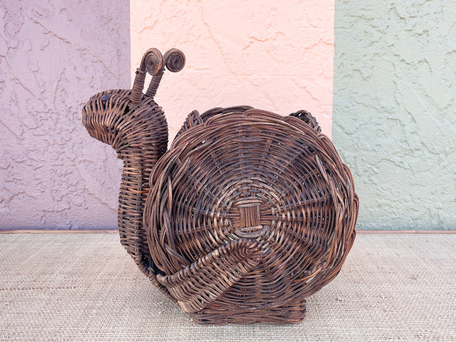 Pair of Wicker Snail Cachepots