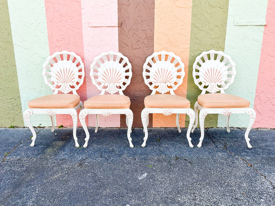Palm Beach Chic Grotto Shell Back Outdoor Dining Set