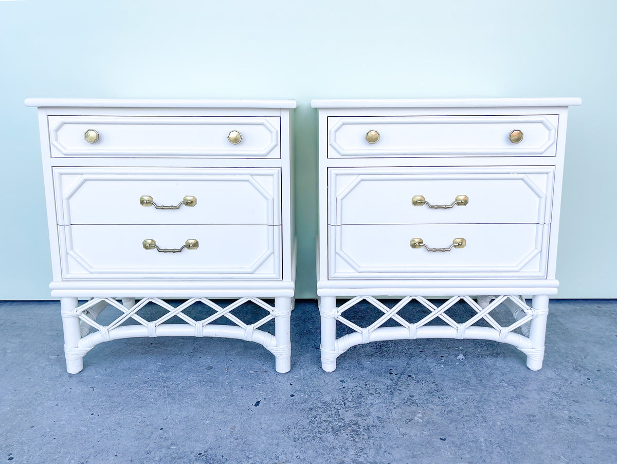 Pair of Ficks Reed Nightstands