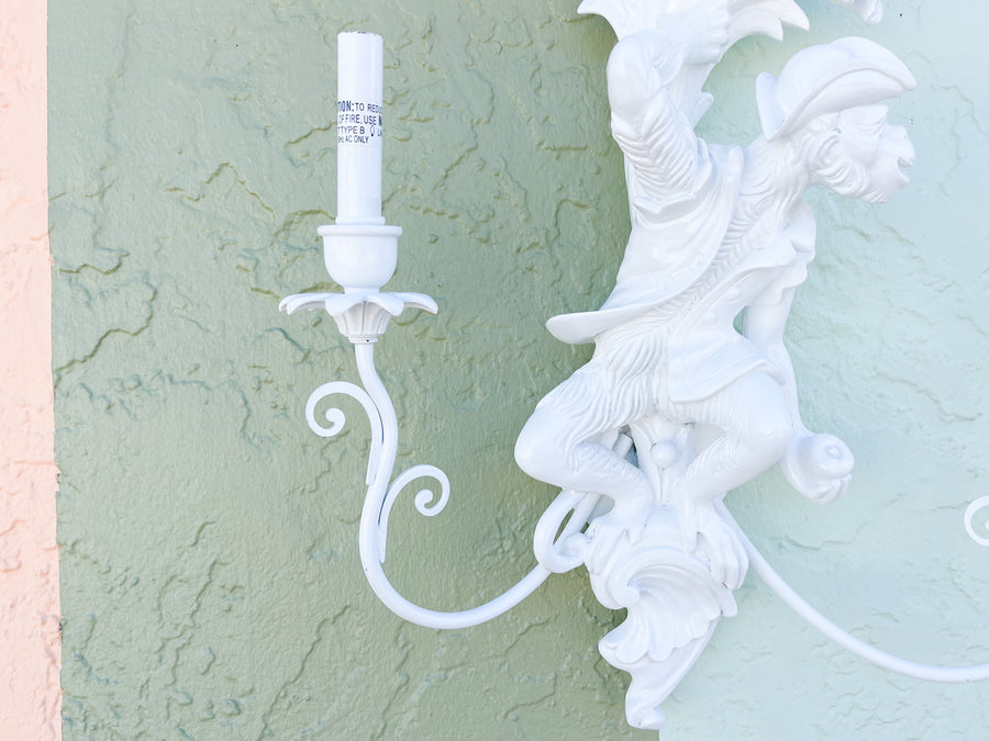 Pair of Lacquered Monkey Wall Sconces