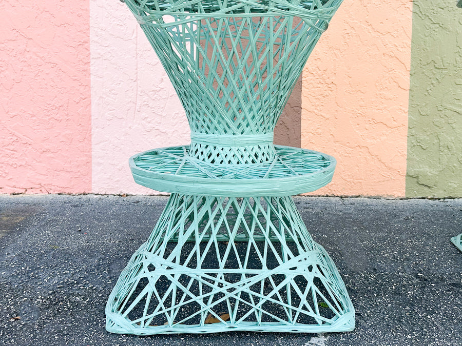 Pair of Seafoam Webspun Bar Stools