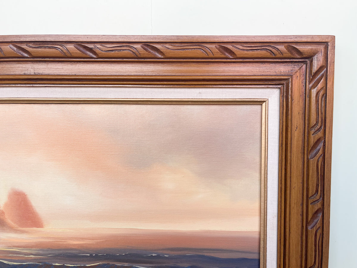 Coral Sunset Seascape Original Art