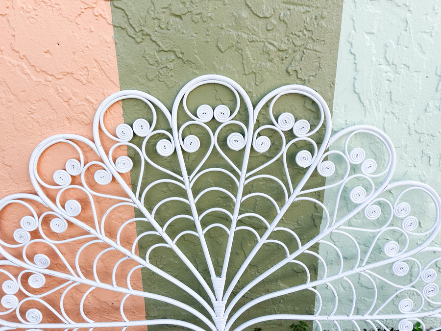 Pair of Fancy Fiddlehead Wicker Wall Fans