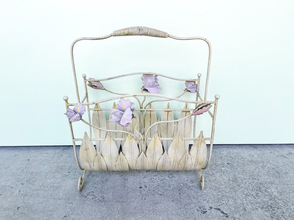 Tole Floral Magazine Rack