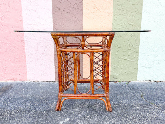 Tortoiseshell Rattan Dining Table