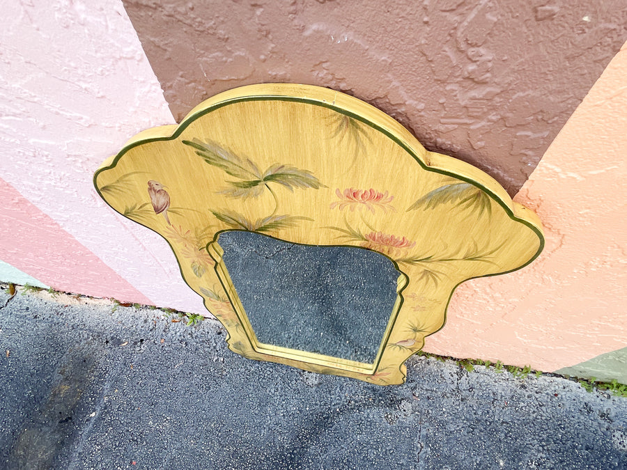 Palm Beach Chic Painted Bird Mirror