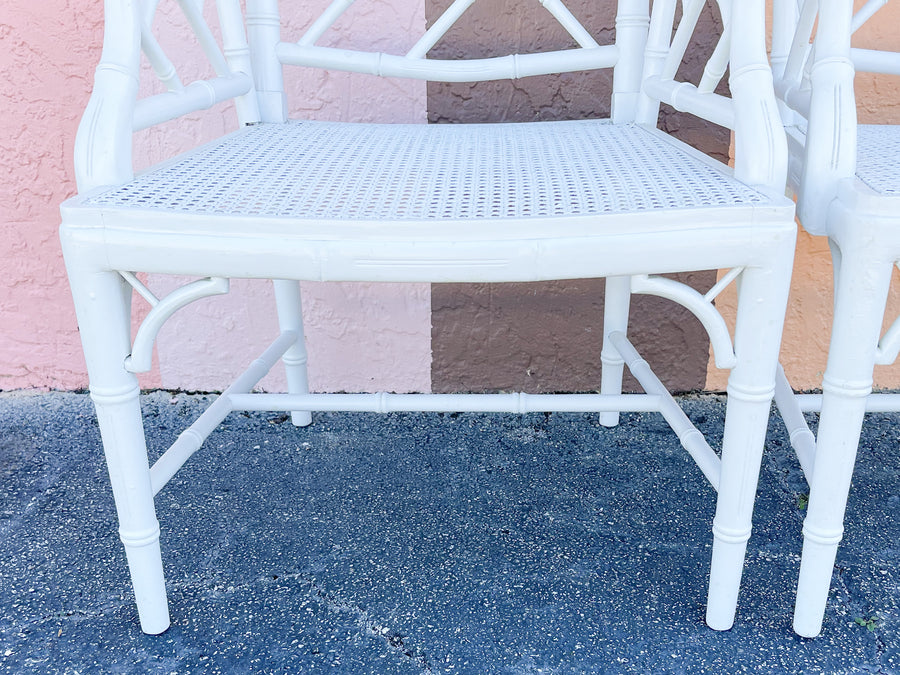 Pair of Painted Chippendale Arm Chairs