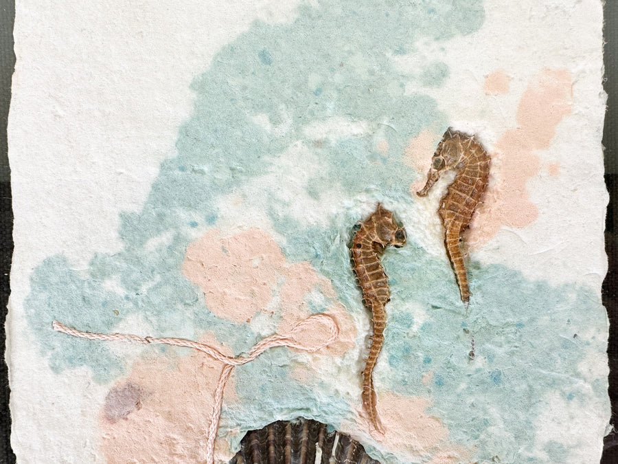 Pair of Linen and Shell Original Art
