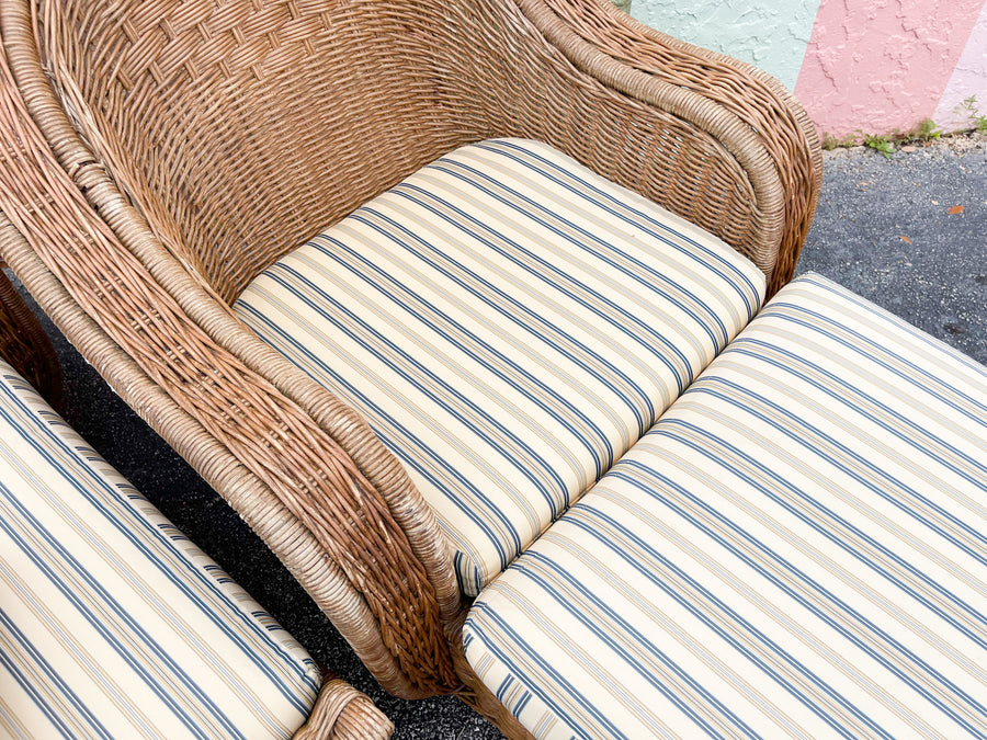 Pair of Rattan Chaises