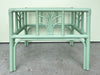 Pair of Sea Green Rattan End Tables