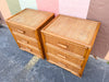 Pair of Rattan and Seagrass Nightstands