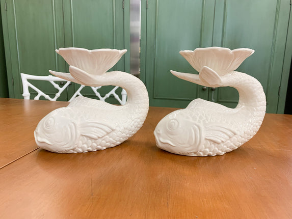 Pair of Koi Fish Candle Holders