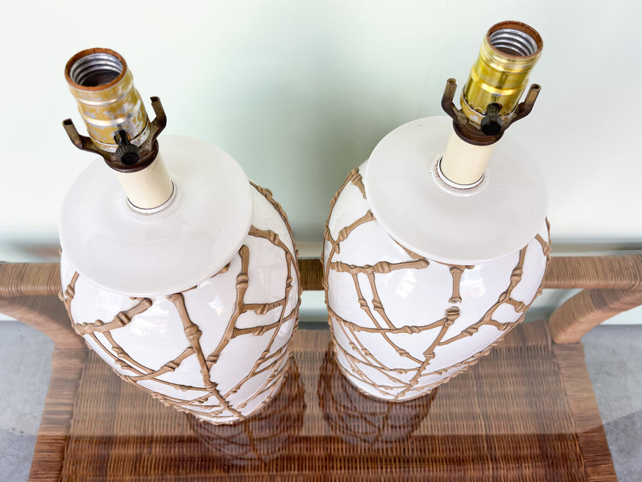 Pair of Faux Bamboo Icing Lamps