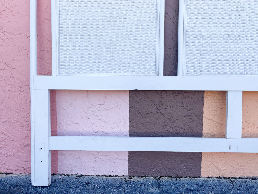 Palm Beach Chic Painted Rattan King Headboard