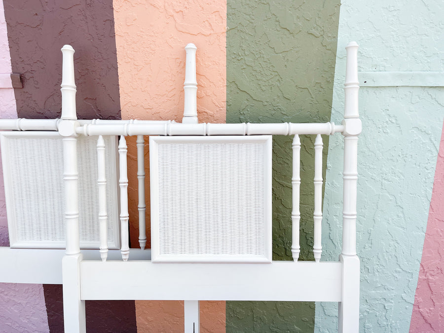 Pair of Palm Beach Chic Faux Bamboo Twin Headboards