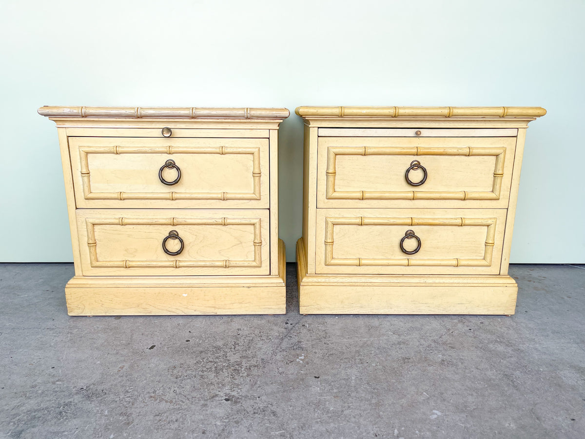Pair of Faux Bamboo Nightstands