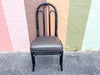 Set of Six Kips Bay Show House Black Rattan Dining Chairs